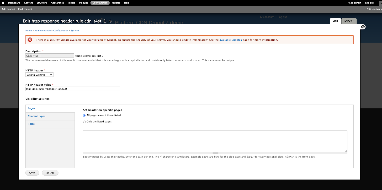 Configuring Platform CDN with Drupal 7 and Cache Control Headers